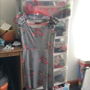 Floral checker patterned dress